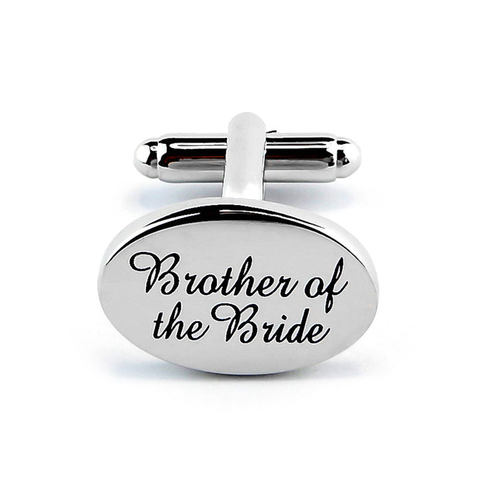 Brother Of The Bride Cufflinks Silver Wedding Front Image