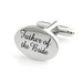 Father of the bride cufflinks silver oval front