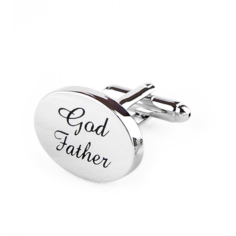 Godfather Cufflinks Silver Wedding Front