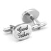 Grandfather Cufflinks Silver Wedding Oval Front and Back
