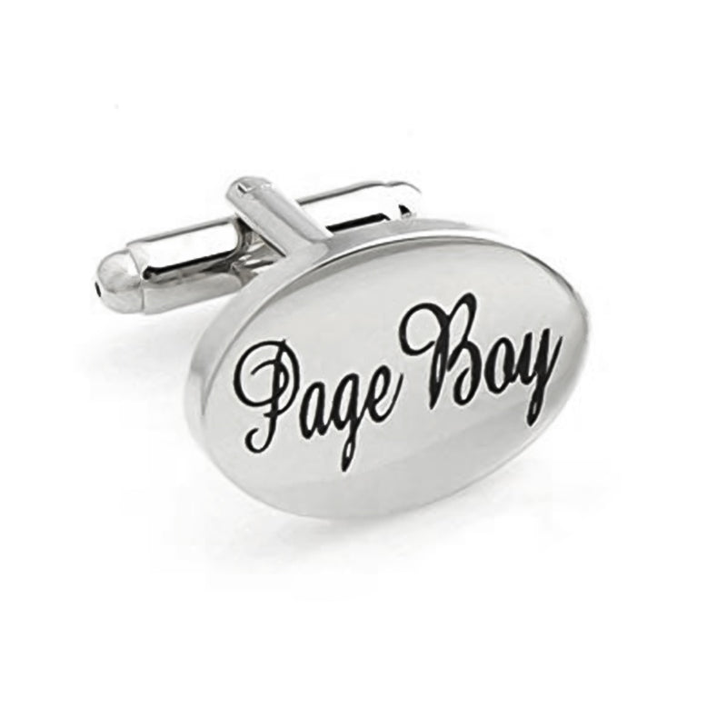 Page Boy Cufflinks Wedding Silver Front