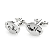 Page Boy Cufflinks Wedding Silver Front Pair