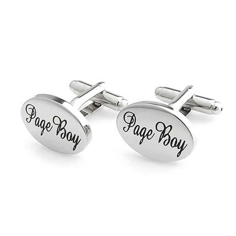 Page Boy Cufflinks Wedding Silver Front Pair
