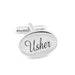 Usher Cufflinks Silver Oval Wedding Front Image