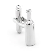 Wine Bottle Cufflinks Silver Front