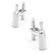 Wine Bottle Cufflinks Silver Pair