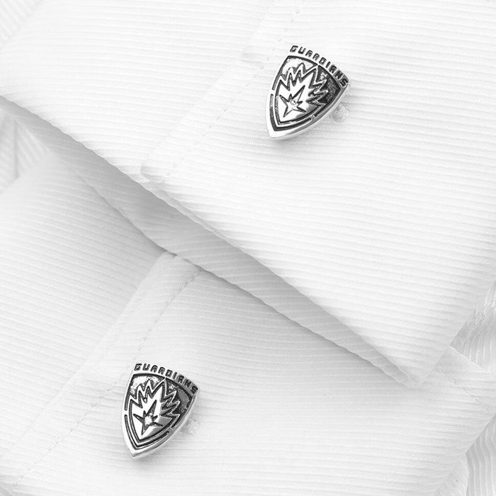 Guardians of the Galaxy Cufflinks Logo Symbol Silver On Shirt Sleeve
