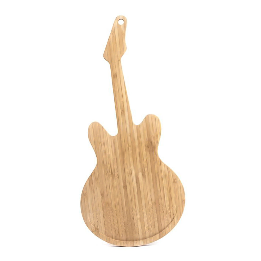 Music Rockin Guitar Cutting Board Natural Bamboo 