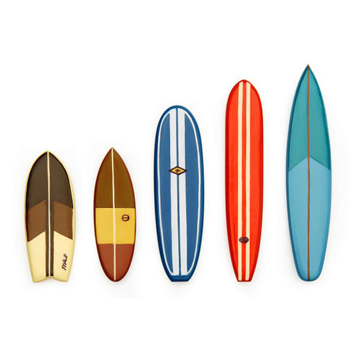 Surf's Up Surfboard Fridge Magnets Set of 5 Layout