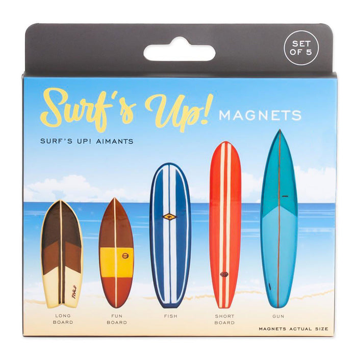 Surf's Up Surfboard Fridge Magnets Set of 5 Box