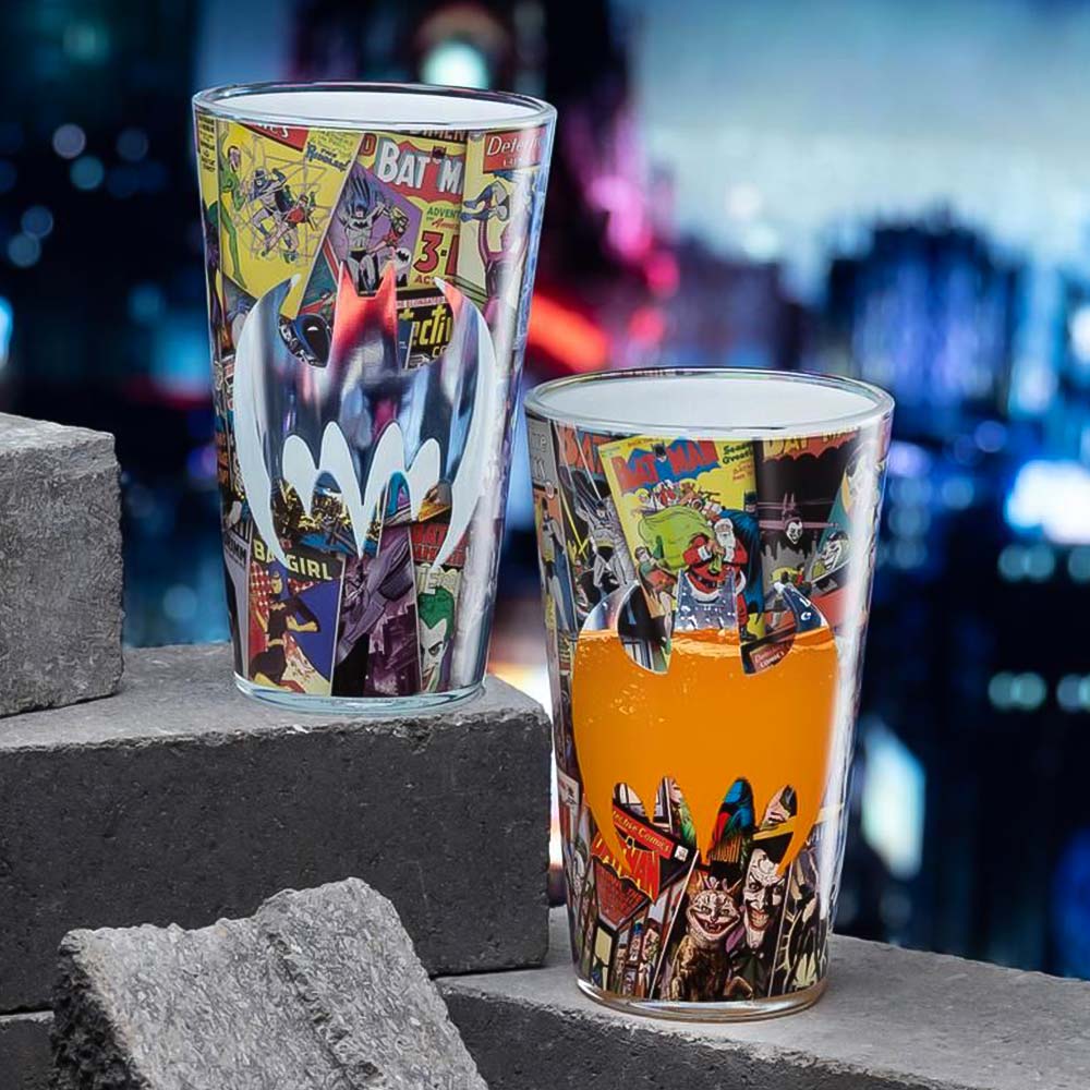 Comic Art Batman Glass For Drinking Display