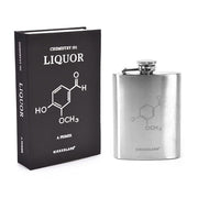 Chemistry 101 Book Hip Flask Gift Set For Men Front