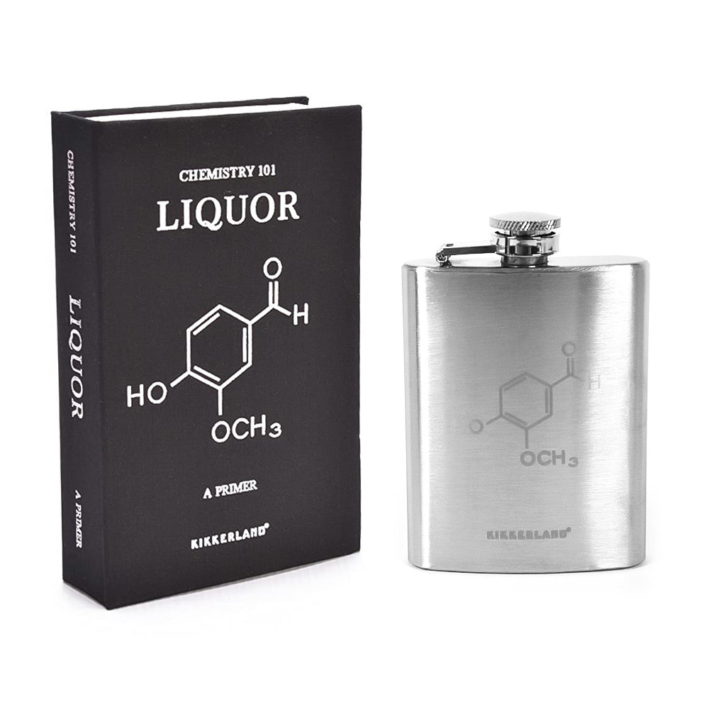 Chemistry 101 Book Hip Flask - Men's Gift Set (Stainless Steel) — That ...