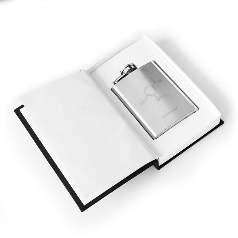 Chemistry 101 Book Hip Flask Gift Set For Men Book Only