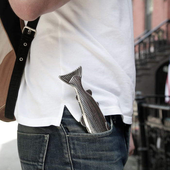 Fish Hip Flask Gift Set For Men Stainless Steel Fishing In Pocket