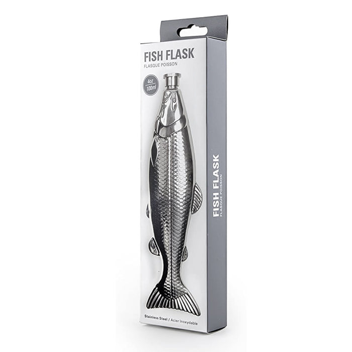 Fish Hip Flask Gift Set For Men Stainless Steel Fishing Box