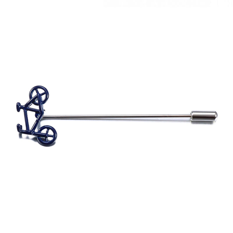 Bicycle Lapel Pin Navy Blue Side View