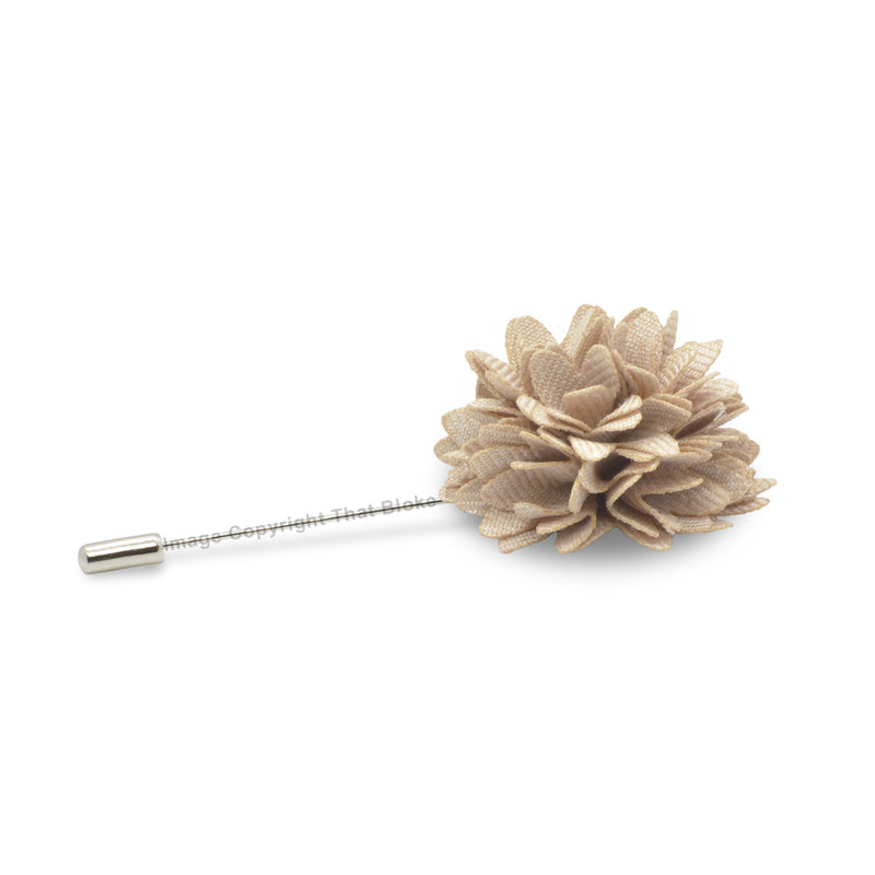 Pale Palomino Beige Lapel Flower Pin