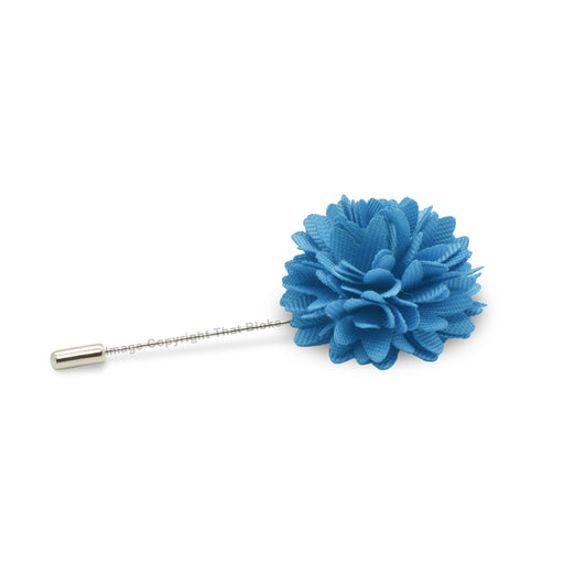 Cyan Blue Lapel Flower Pin