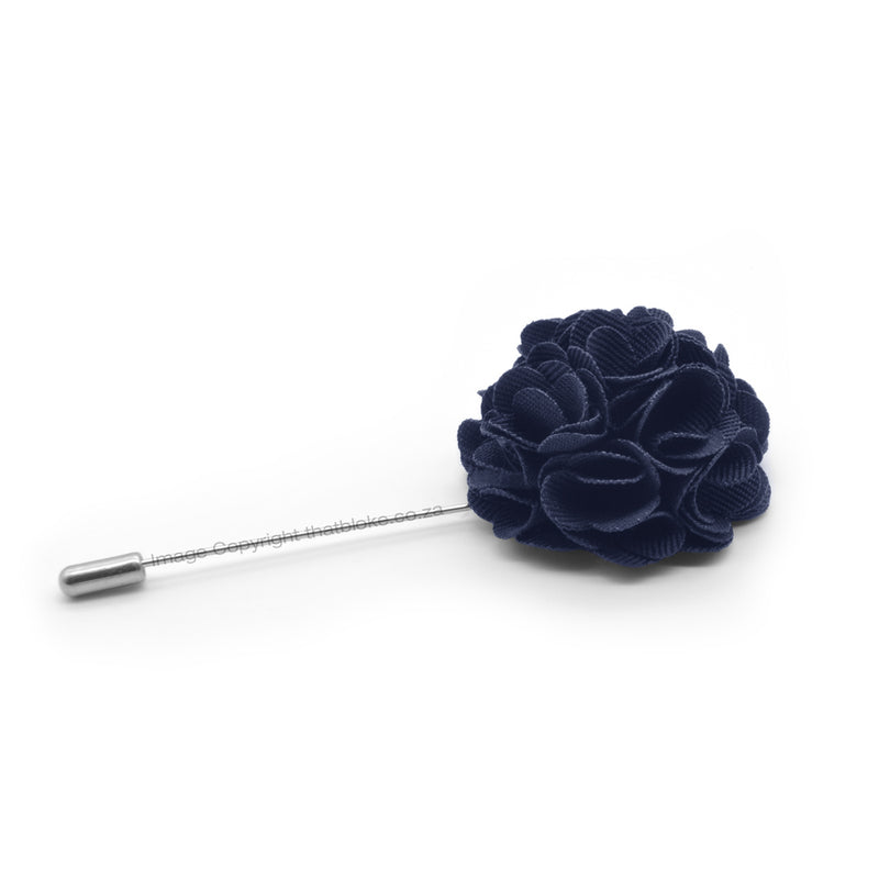 Dark Navy Blue Lapel Flower Circular