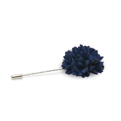Navy Blue Lapel Flower Pin