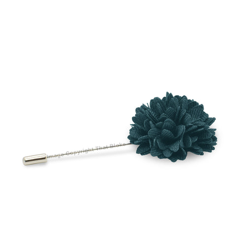 Dark Teal Blue Lapel Flower Pin