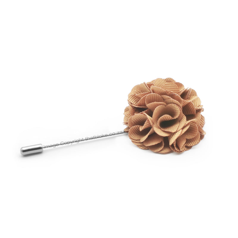 Light Bronze Brown Lapel Flower Pin Circular