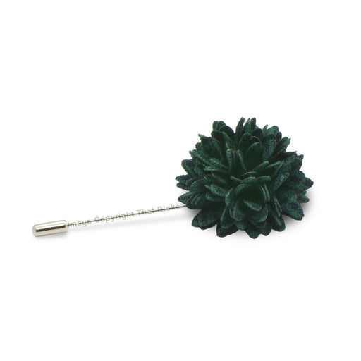 Black and Dark Green Lapel Flower Pin