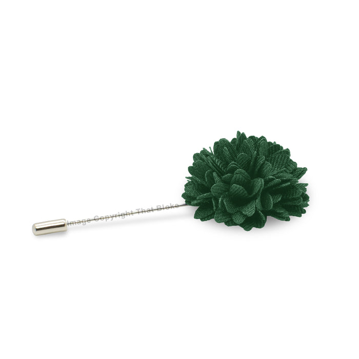 Dark Green Lapel Flower Pin For Men