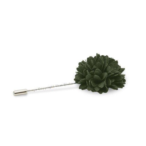 Dark Khaki Green Flower Lapel Pin