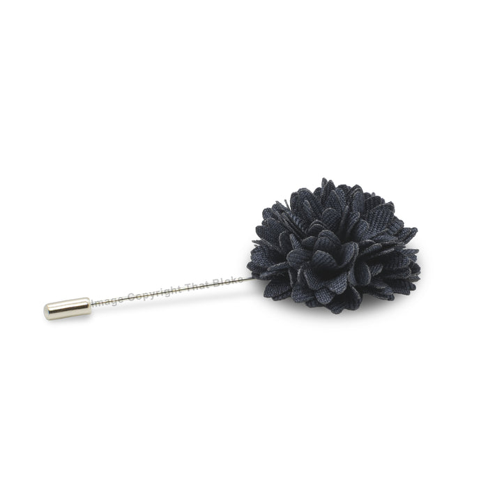 Lapel Pin - Grey Flower (Dark)