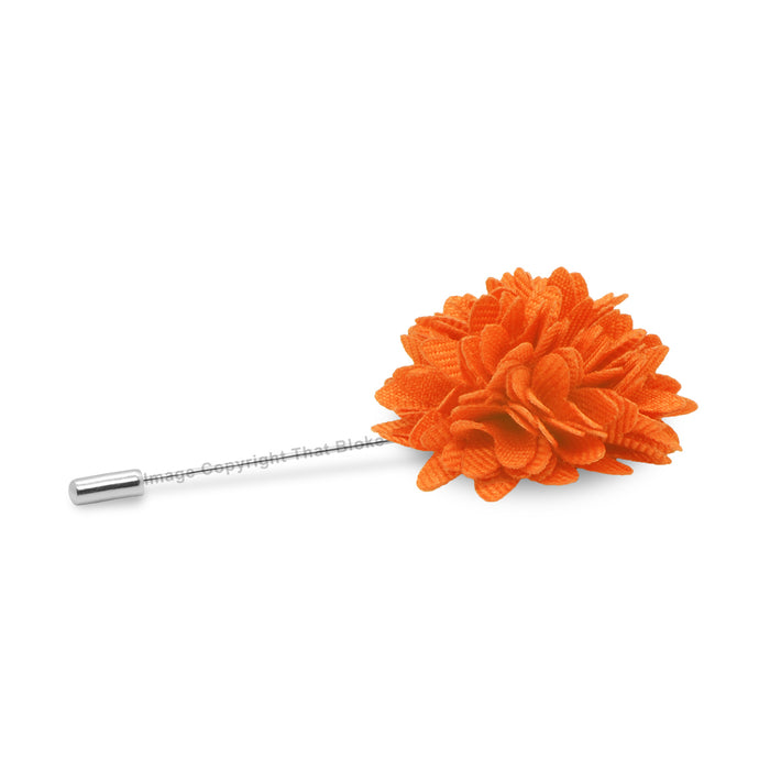 Lapel Pin - Orange Flower (Bright)