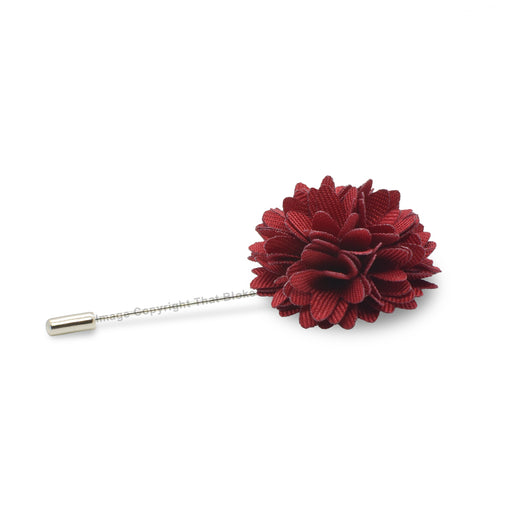 Crimson Red Flower Lapel Pin
