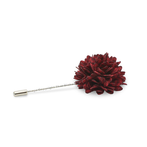 Wine Red Flower Lapel Pin