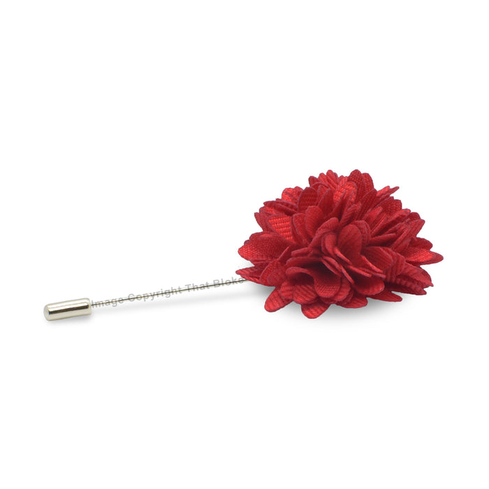 Red Lapel Flower With Pin For Men