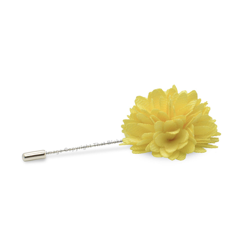 Yellow Lapel Flower Pin For Men
