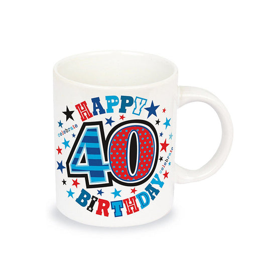 40th Birthday Mug Fine China Colourful
