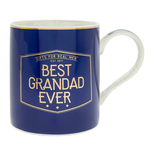 Gent's Society Best Grandad Ever Gift Mug For Men Navy Blue and Gold