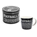 Football Crazy Mug Gift Set Tin Black White Image