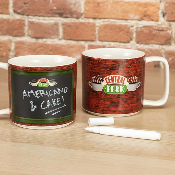 Friends Central Perk Chalkboard Mug and Pen Front and Back Display