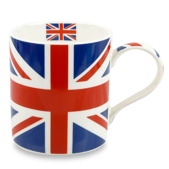 Union Jack Gift Mug British Flag Red and Navy Blue