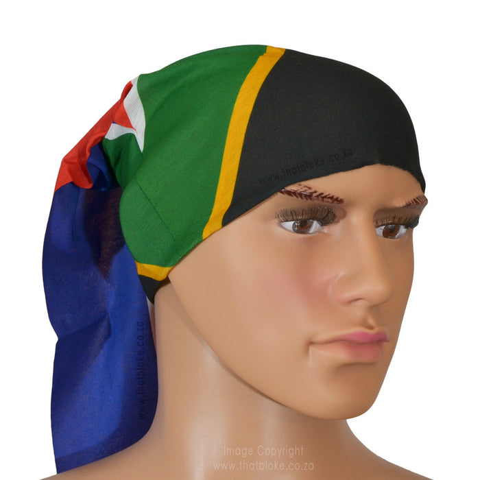 South African Flag Bandana Multi-Functional Buff Image On Head