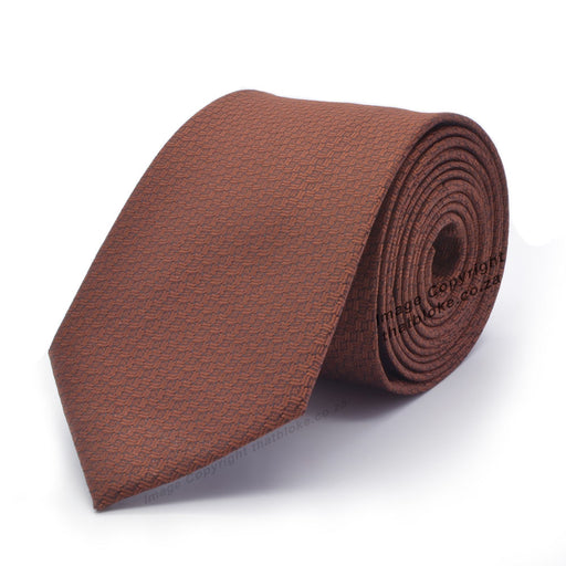 Shiny Bronze Brown Tie For Men Patterned Polyester