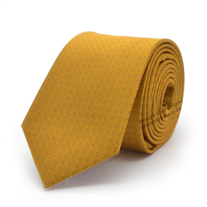 Neck Tie - Yellow Golden Mustard (Patterned)