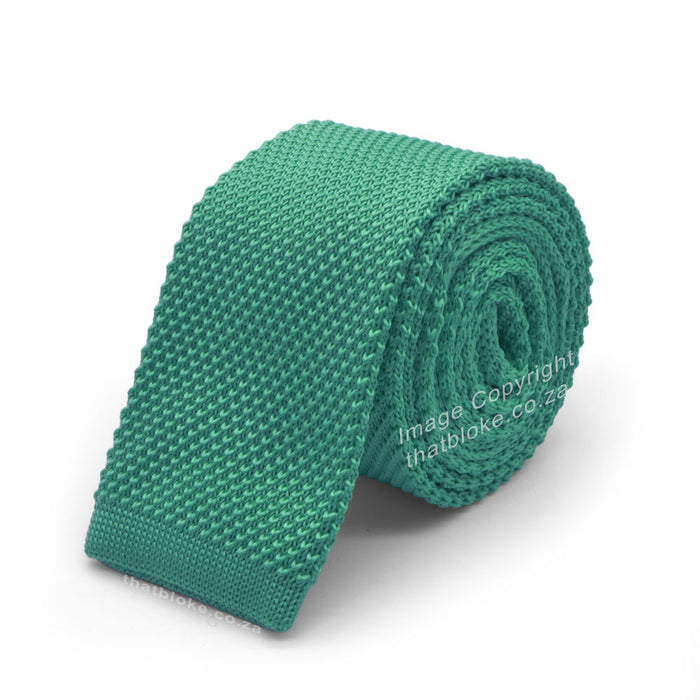 Neck Tie - Green Caribbean (Knitted)