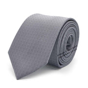 Dark Silver Neck Tie For Men Patterned Polyester
