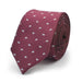 Black Square Dark Maroon Neck Tie For Men With Shell Pattern Double-Sided 