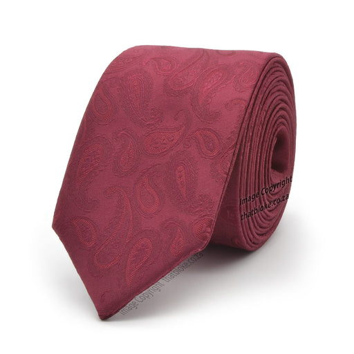 Soutache Paisley Pattern Light Maroon Neck Tie For Men Double-Sided Polyester