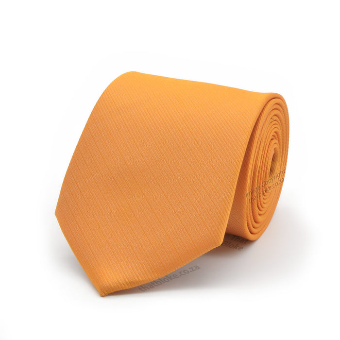 Neck Tie - Orange Apricot (Textured Stripe Pattern)