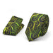 Black and Green Neck Tie Pocket Square Set For Men Paisley Soutache Pattern